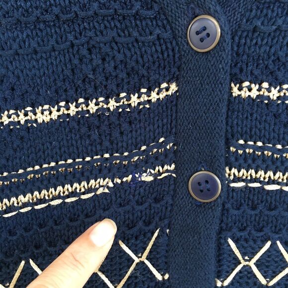 VTG 90s Liz Sport Sweater Vest Women M/L Crochet Button Cottagecore Grandma Y2K - Picture 6 of 14